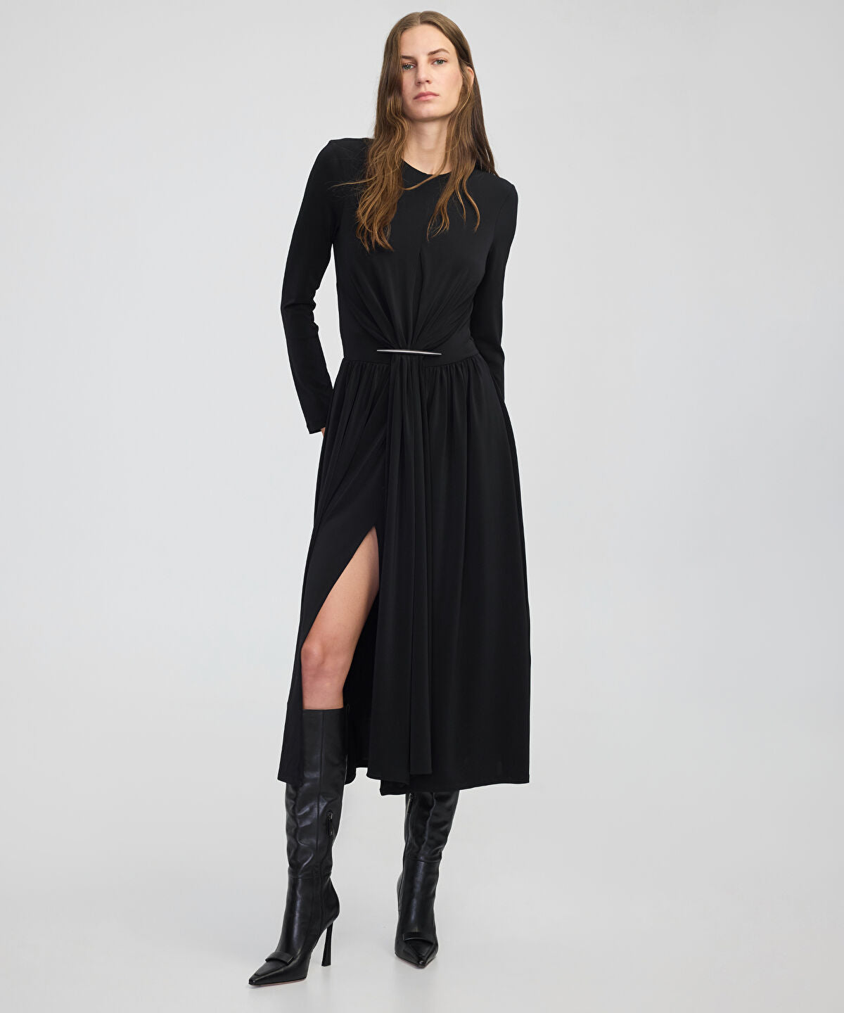 Gathered Jersey Dress