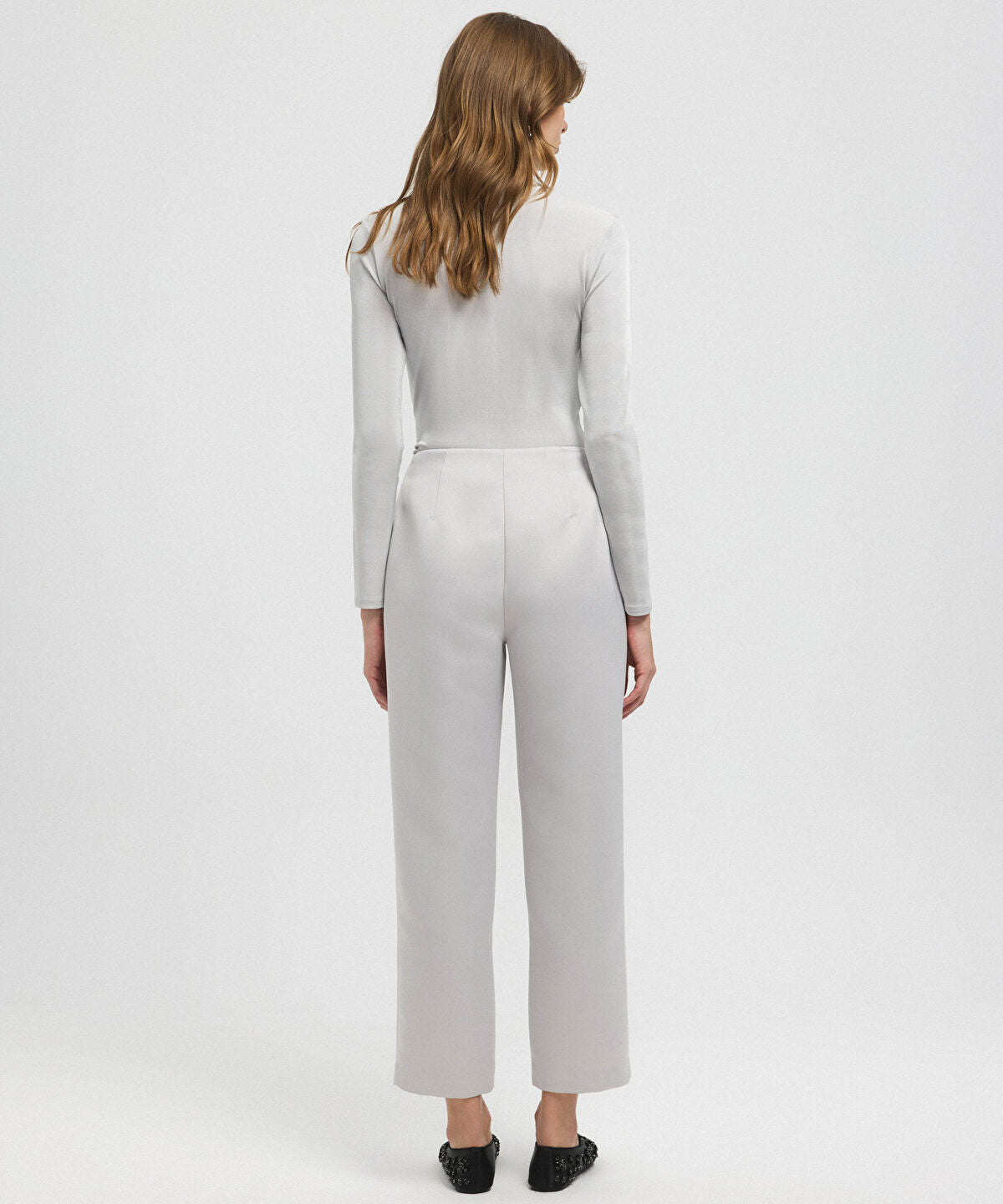 High-Waist Carrot Fit Trousers