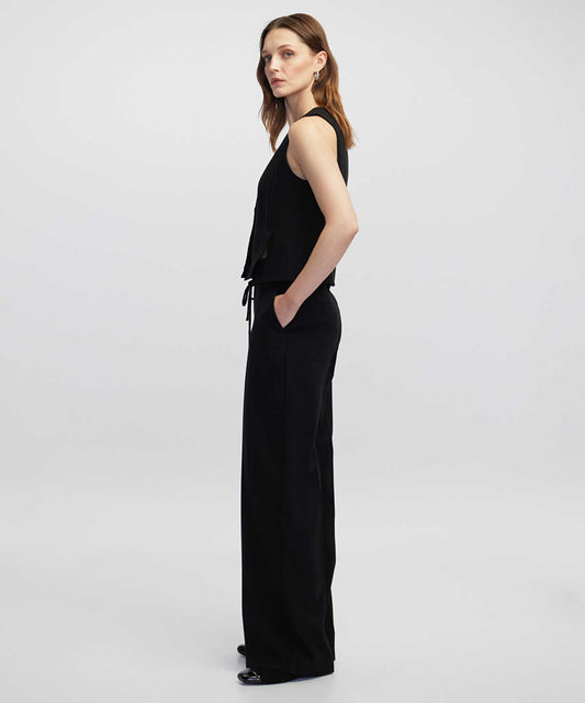 Tie Waist Wide Leg Fit Trousers 