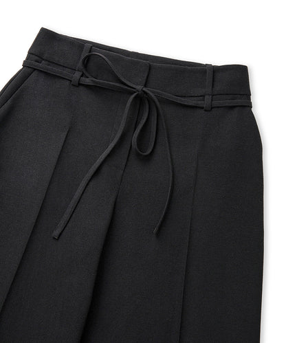 Tie Waist Wide Leg Fit Trousers 