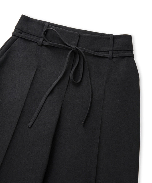Tie Waist Wide Leg Fit Trousers 