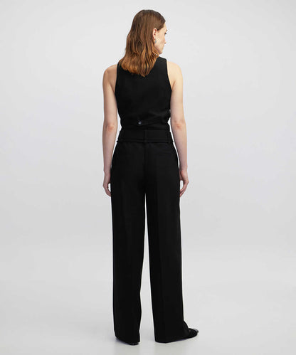 Tie Waist Wide Leg Fit Trousers 
