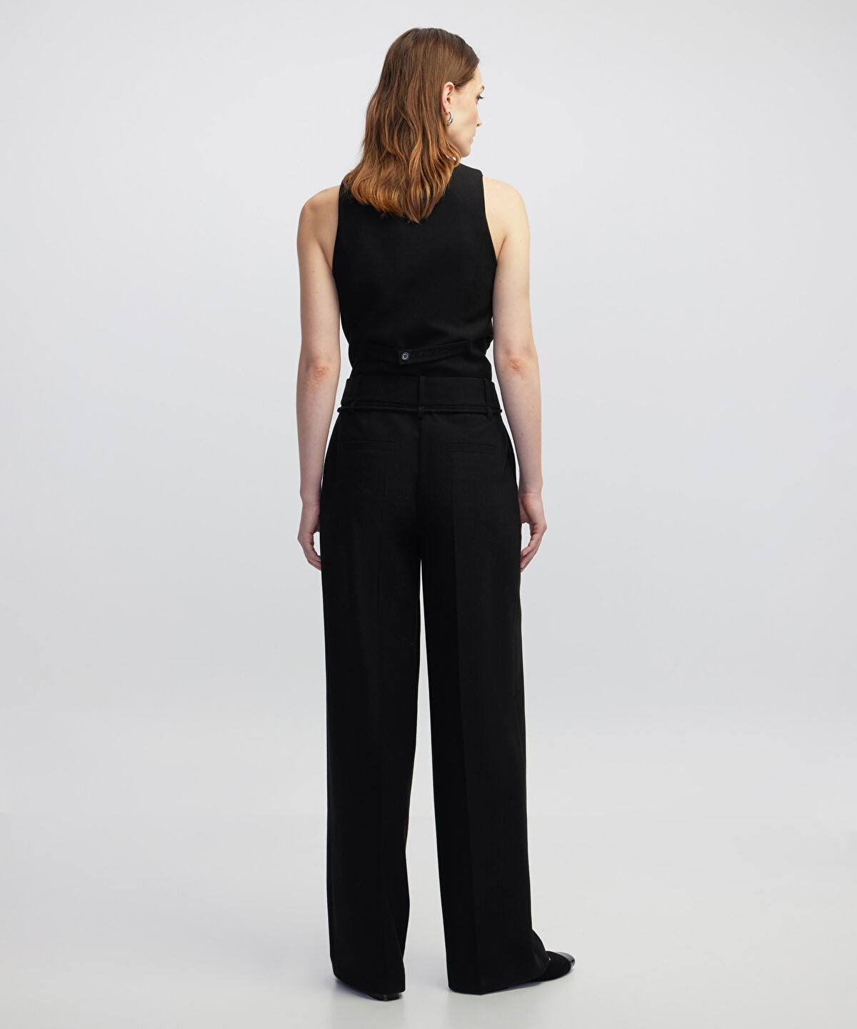 Zoomed Tie Waist Wide Leg Fit Trousers 