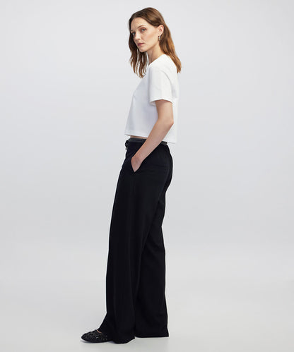 Color-Block Contrast Waist Trousers