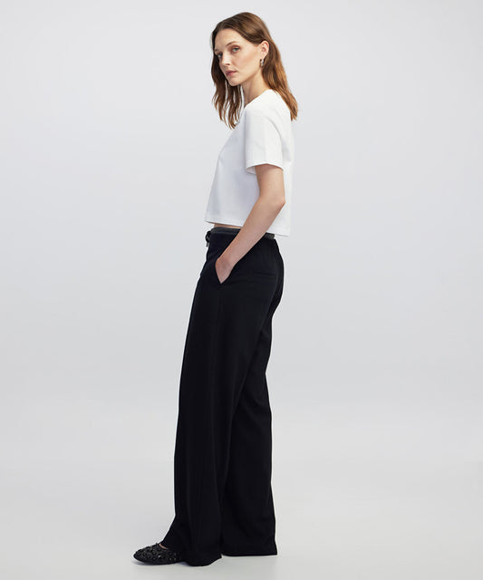 Color-Block Contrast Waist Trousers