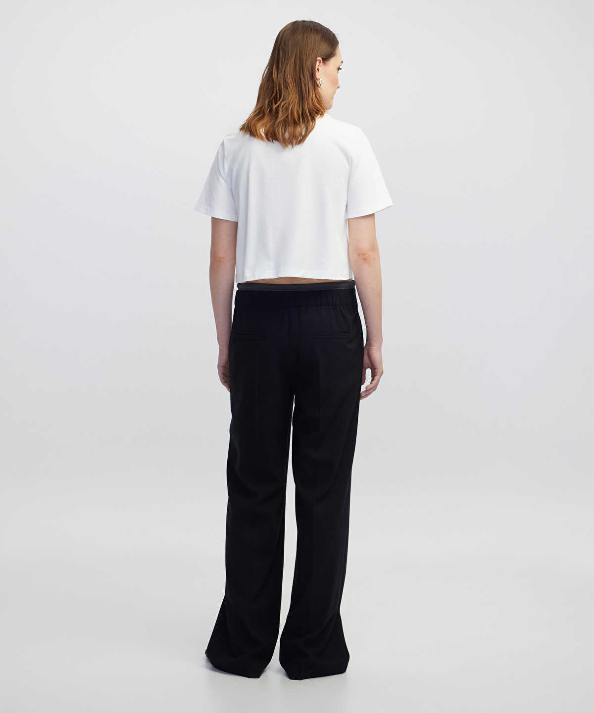 Zoomed Color-Block Contrast Waist Trousers
