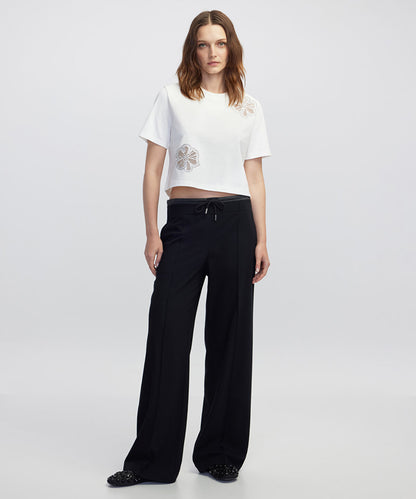 Color-Block Contrast Waist Trousers