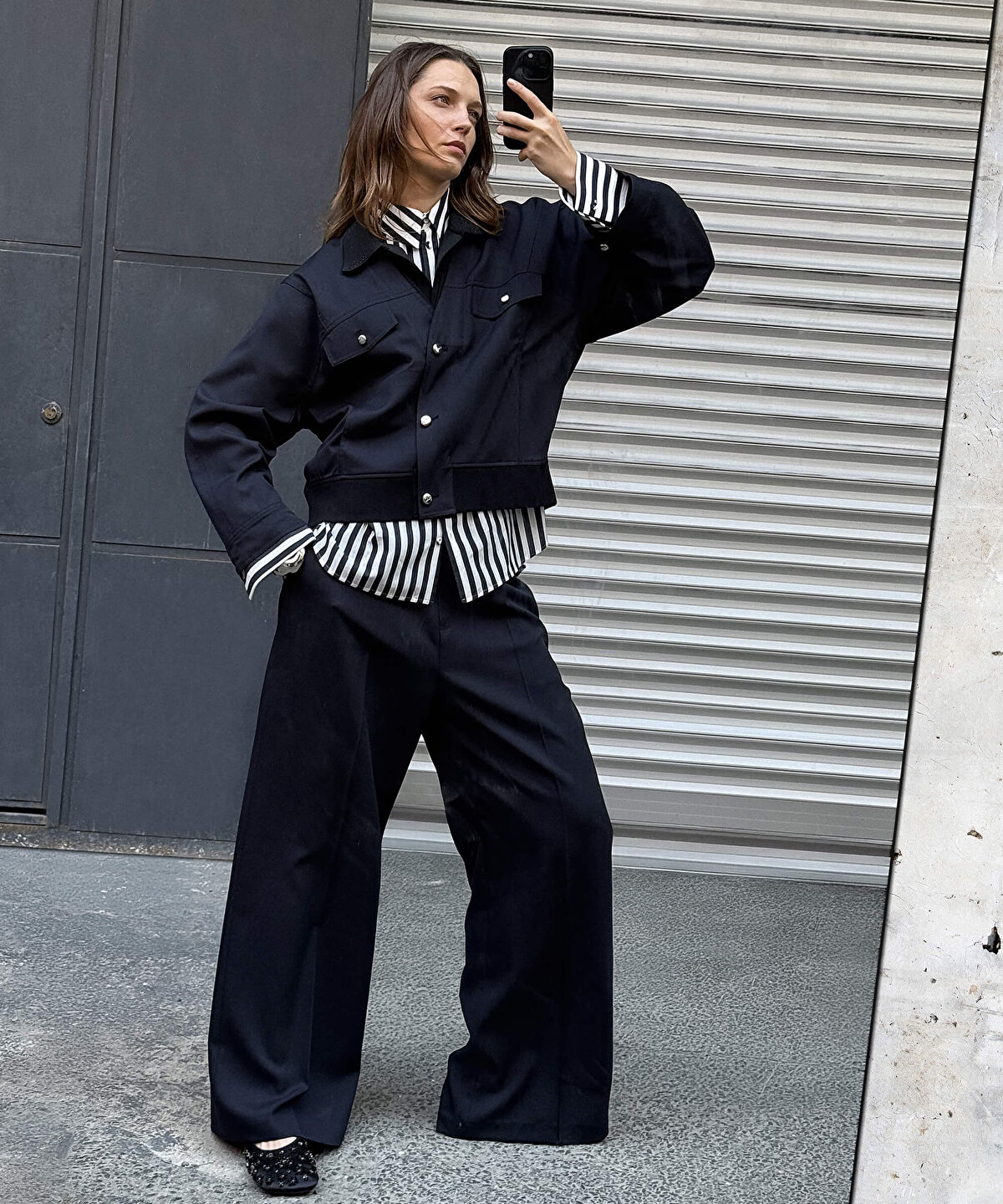 Zoomed Mixed Media Trousers