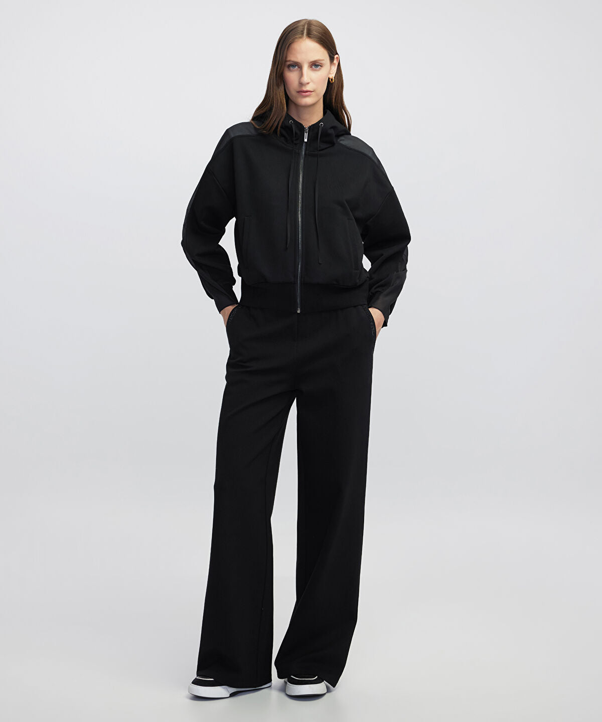 Zoomed Embellished Wide-Leg Trousers
