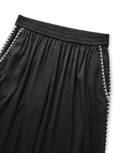 Strass-Trim Wide-Leg Trousers