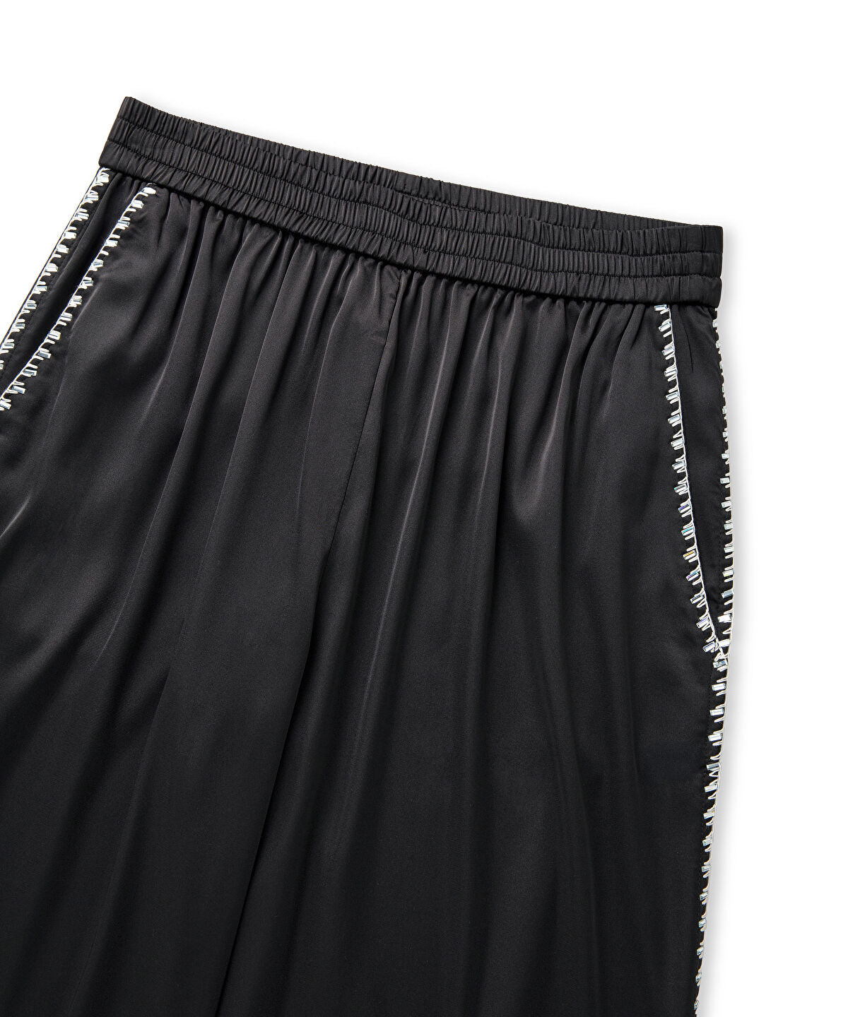 Zoomed Strass-Trim Wide-Leg Trousers