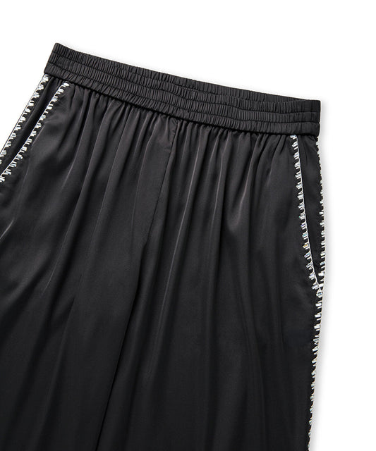 Strass-Trim Wide-Leg Trousers