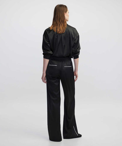 Strass-Trim Wide-Leg Trousers
