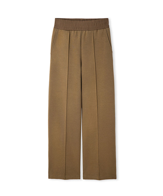 Elastic Waist Wide-Leg Trousers