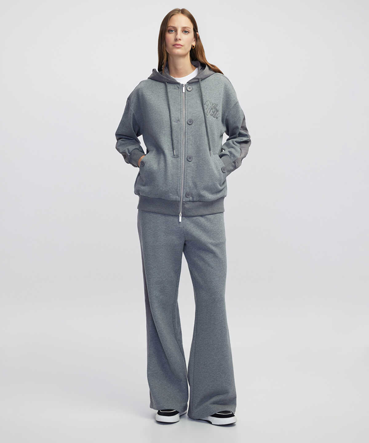 Color-Block Wide-Leg Trousers