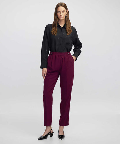 Elastic Waist Carrot Trousers
