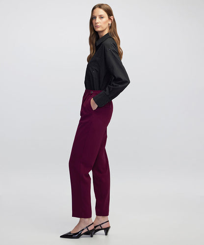 Elastic Waist Carrot Trousers
