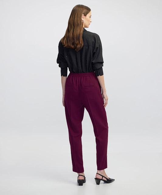 Elastic Waist Carrot Trousers