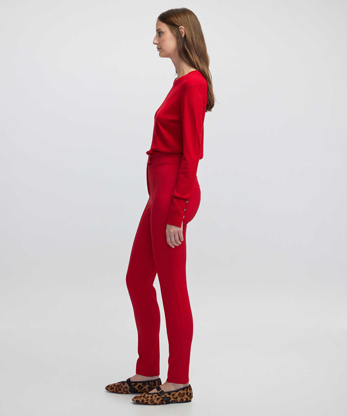 High-Rise Skinny Trousers