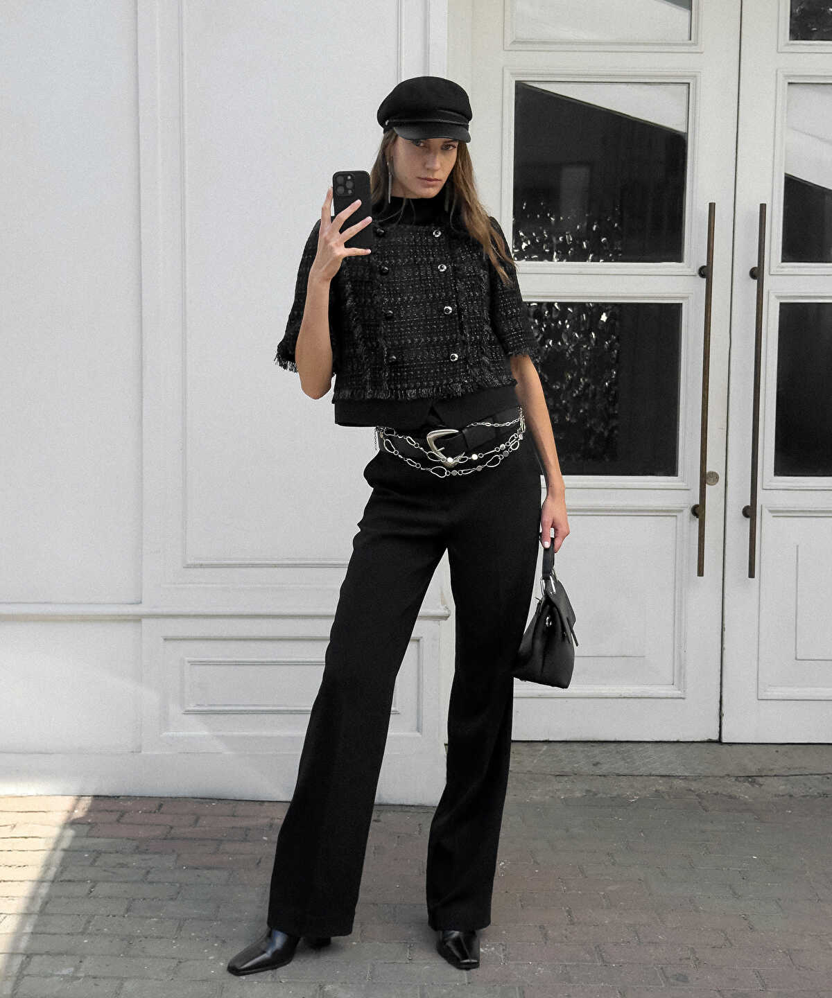 Mixed Straight-Leg Trousers