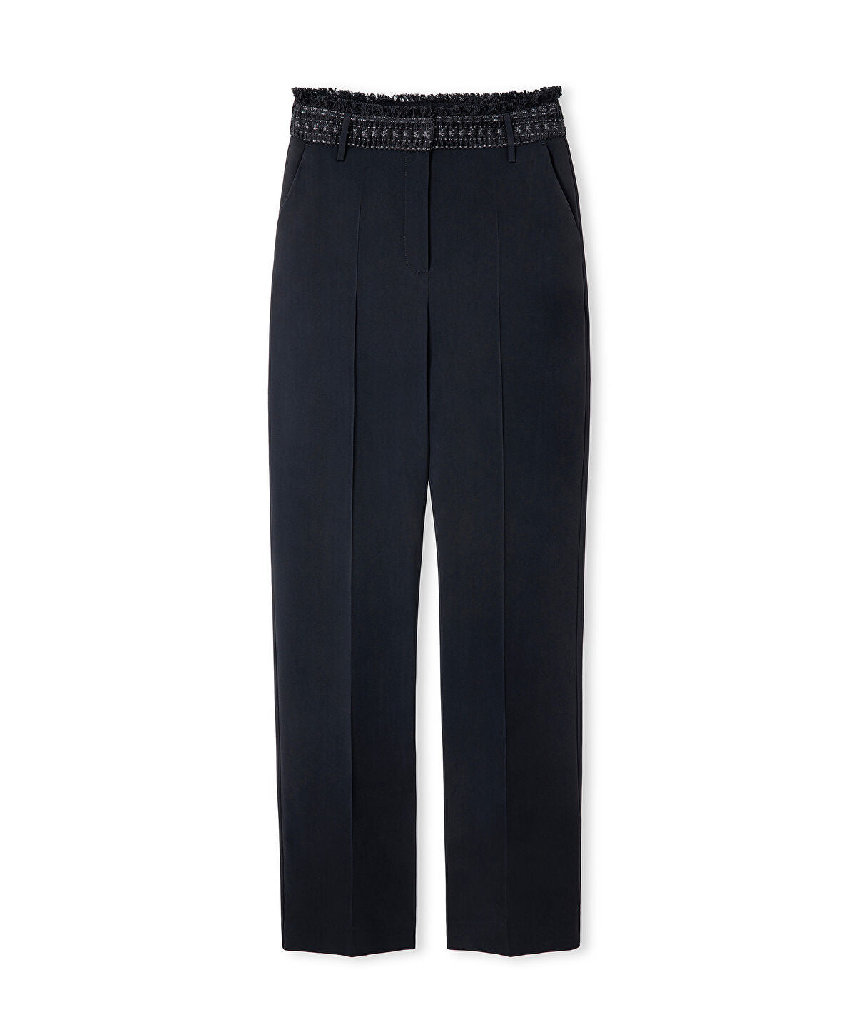 Zoomed Mixed Straight-Leg Trousers