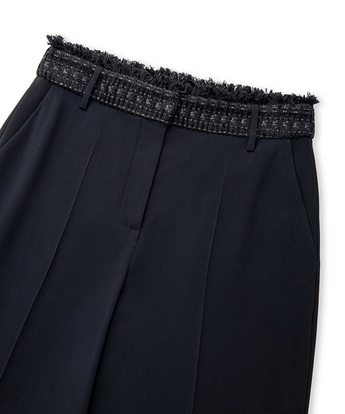 Zoomed Mixed Straight-Leg Trousers