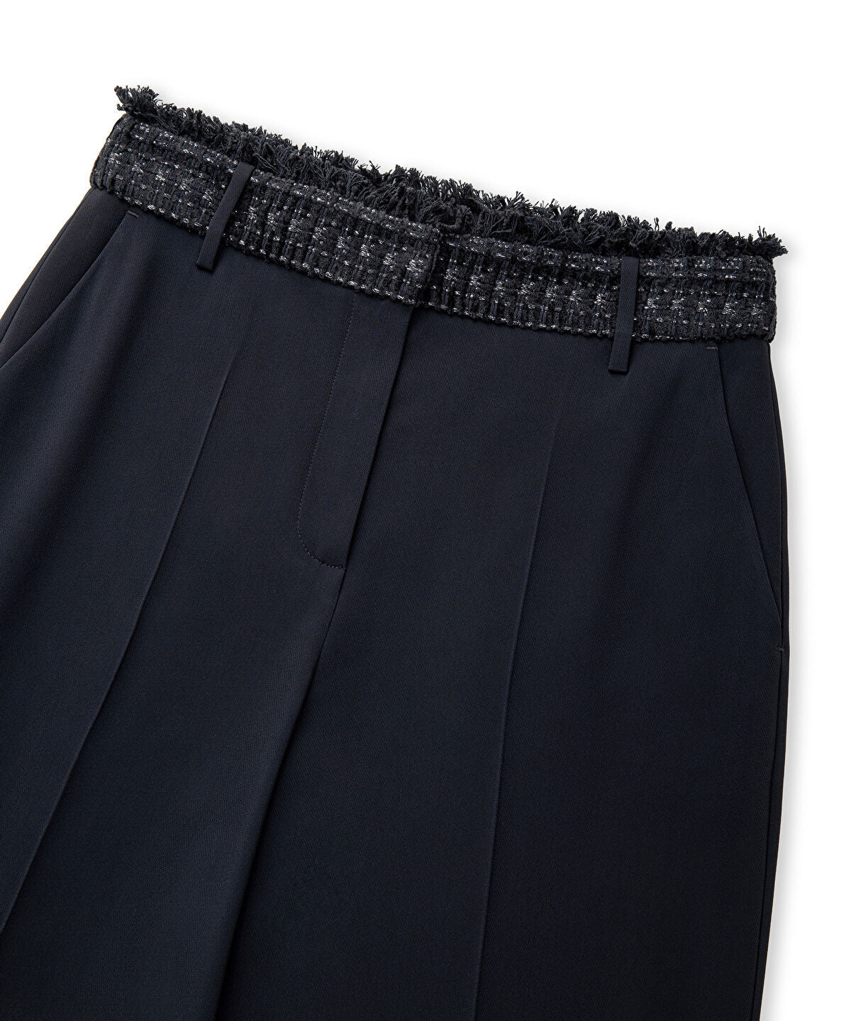 Zoomed Mixed Straight-Leg Trousers