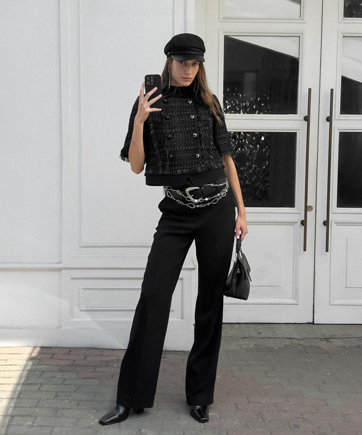 Zoomed Mixed Straight-Leg Trousers