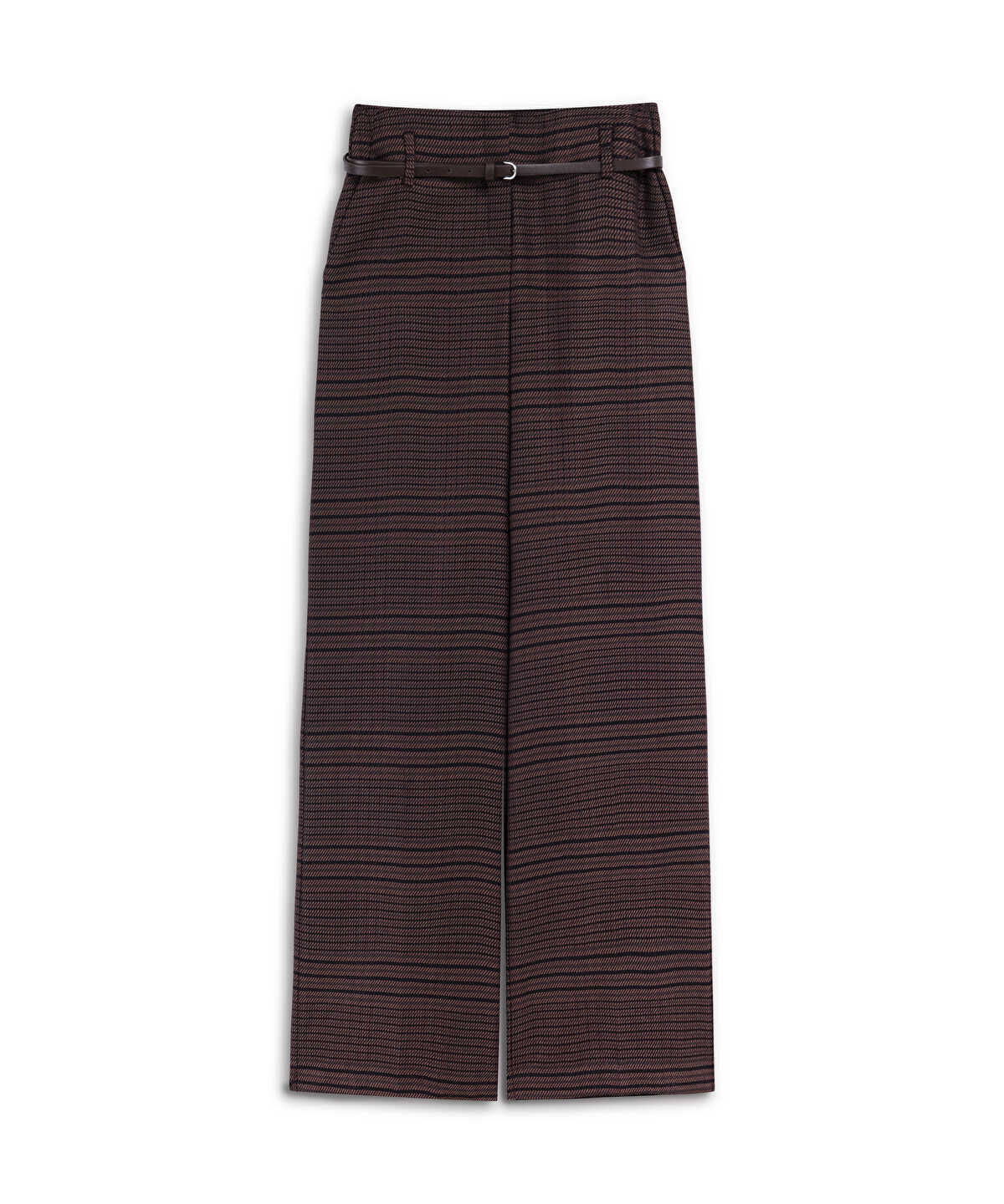 Plaid Wide-Leg Trousers