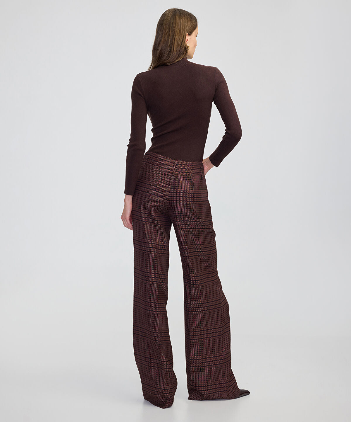 Zoomed Plaid Wide-Leg Trousers