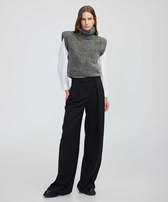 Wide-Leg Trousers with Belt