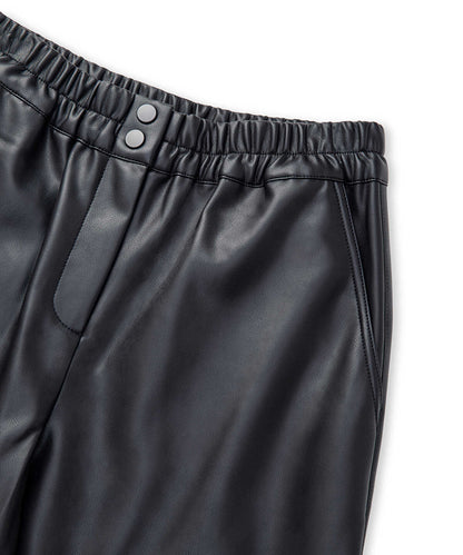 Leather-Effect Carrot-Fit Trousers