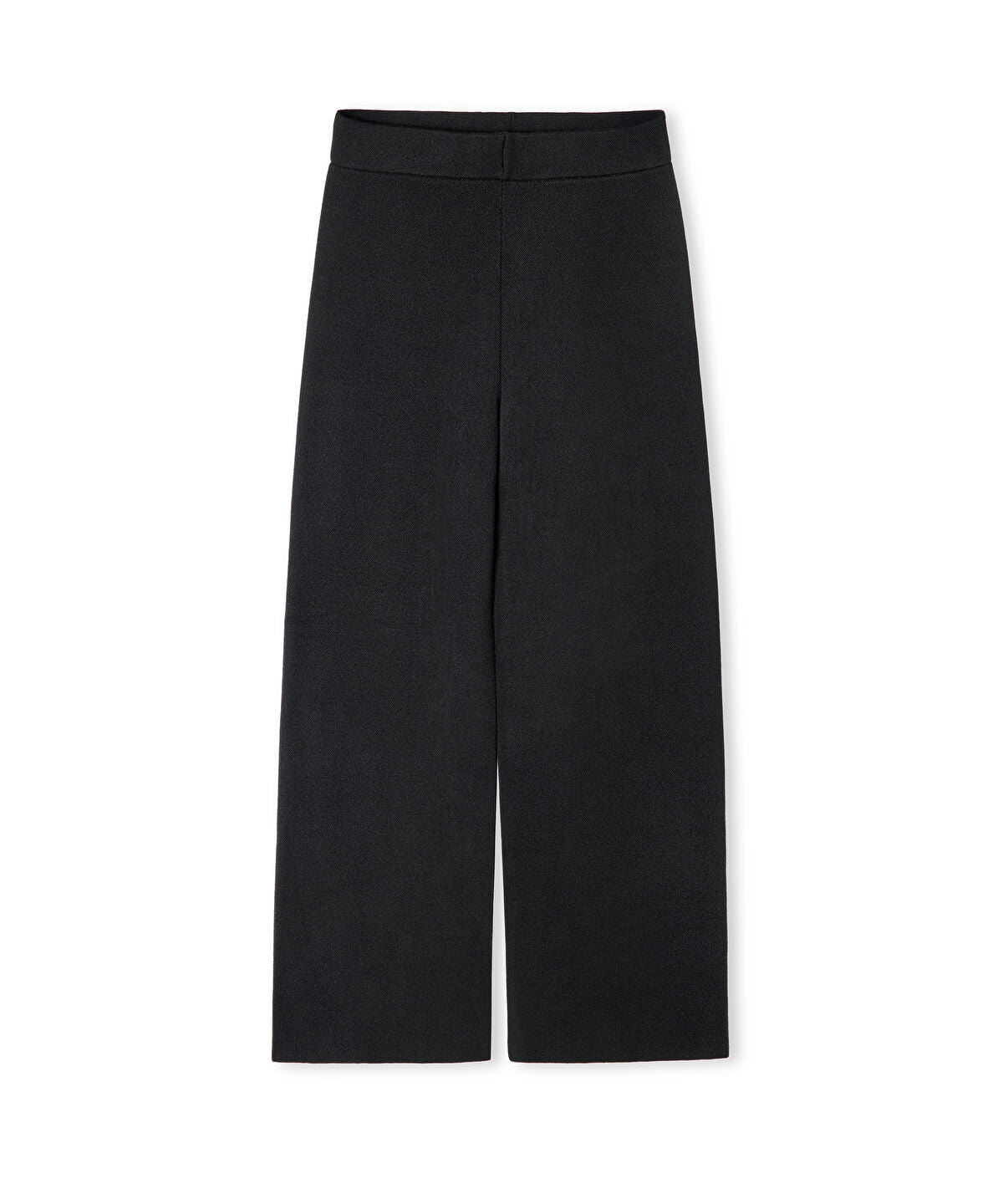 Zoomed Wide-Leg Knit Trousers with Elastic Waist
