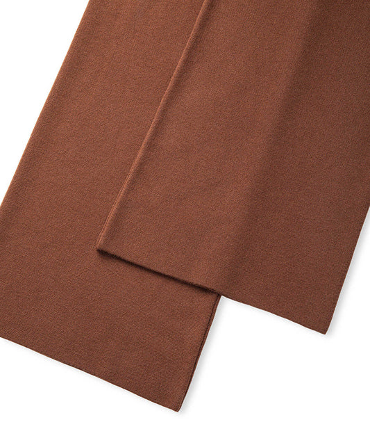 Wide-Leg Knit Trousers with Elastic Waist