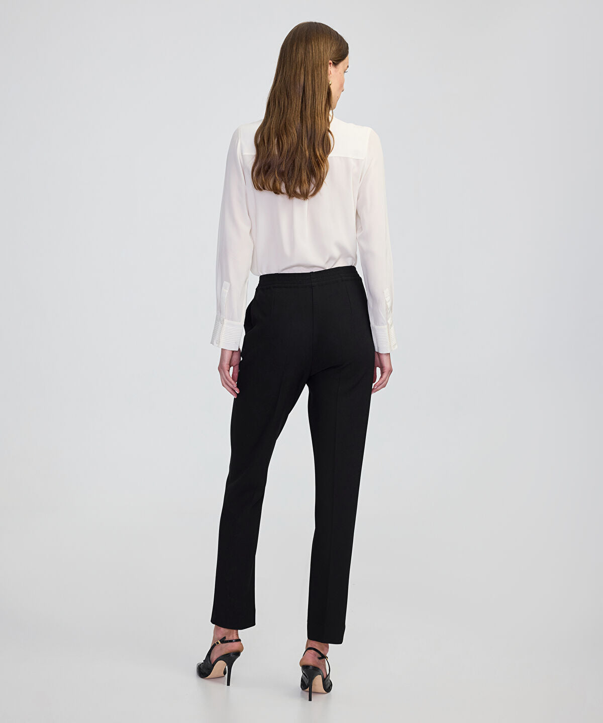 Zoomed Elastic-Back Cigarette Trousers