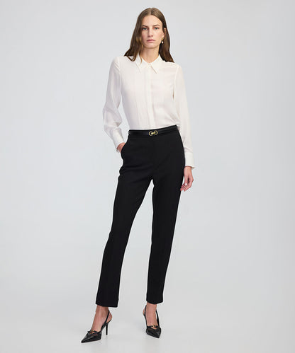 Elastic-Back Cigarette Trousers