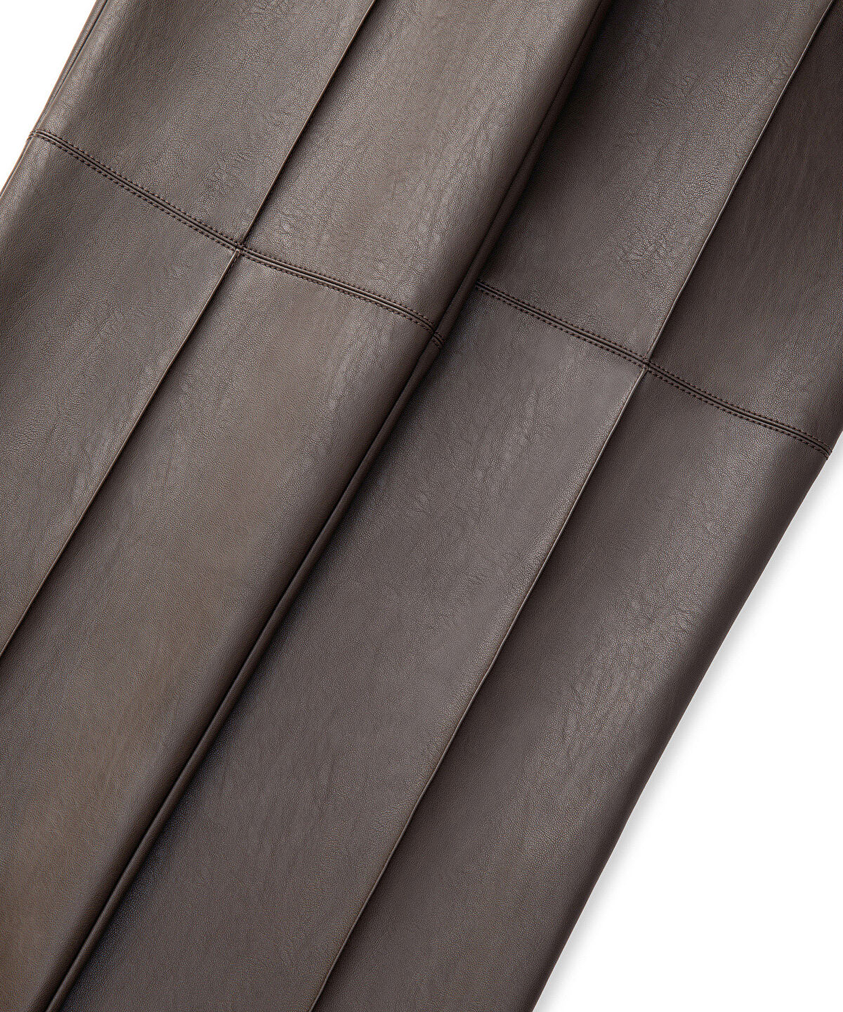 Zoomed Leather-Effect Straight-Leg Trousers