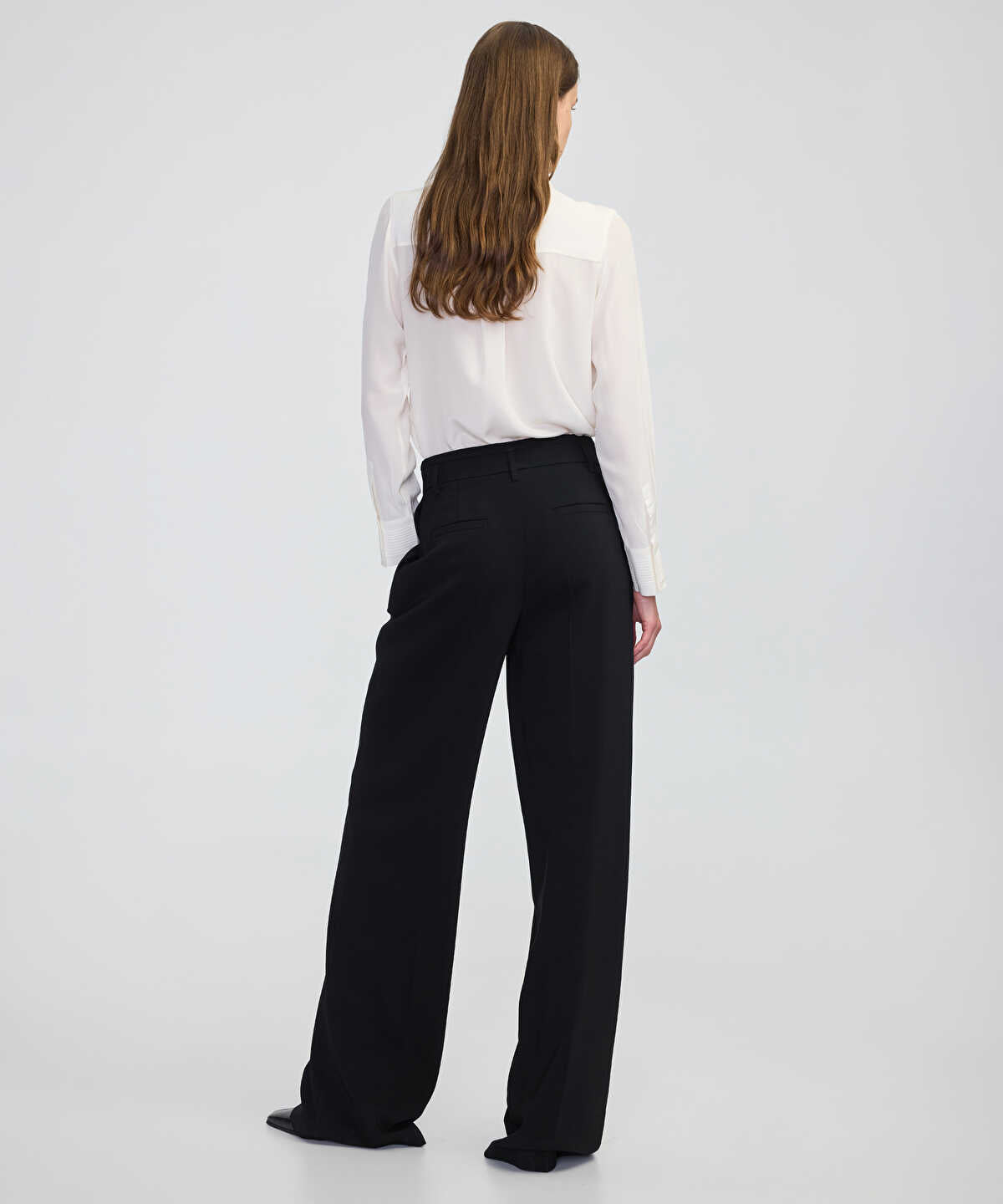 Pressed Crease Wide-Leg Trousers