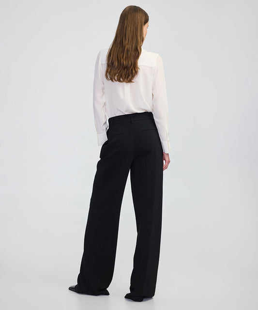 Pressed Crease Wide-Leg Trousers