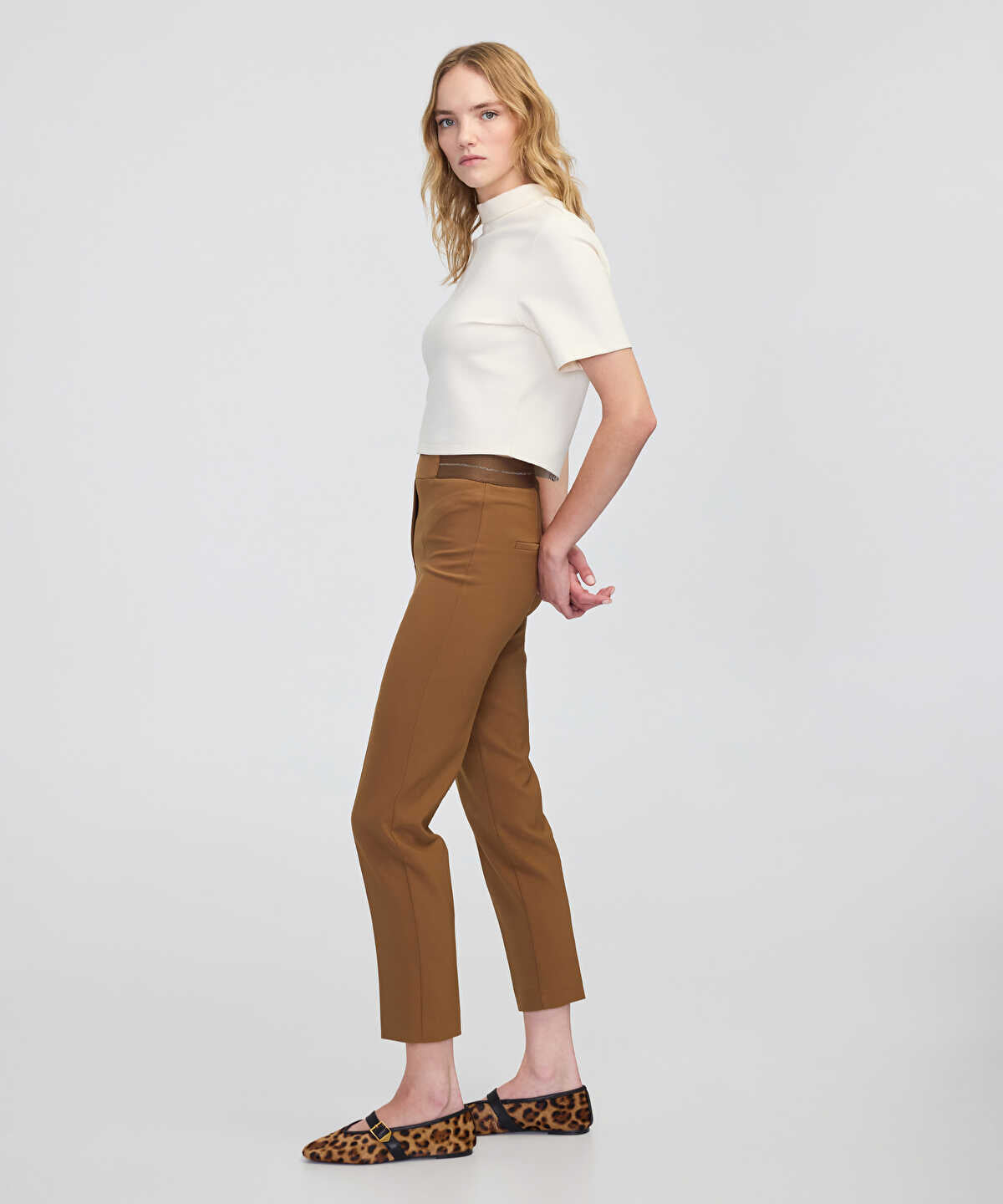 Metallic Stripe Skinny Trousers
