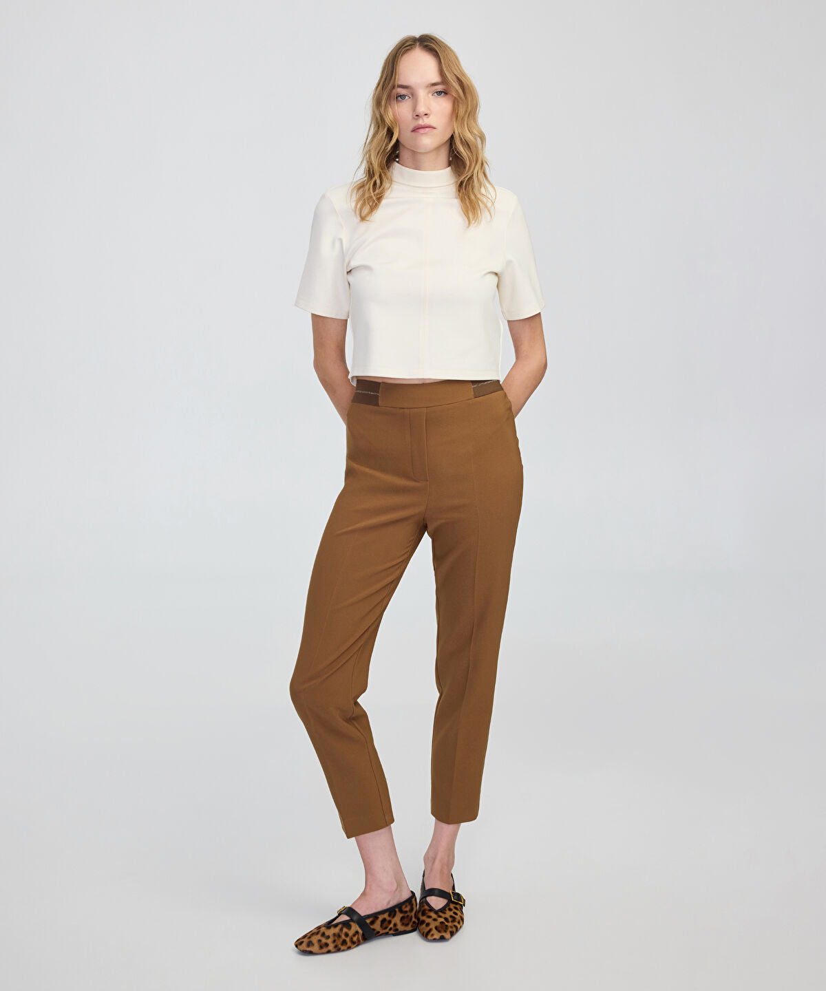 Zoomed Metallic Stripe Skinny Trousers