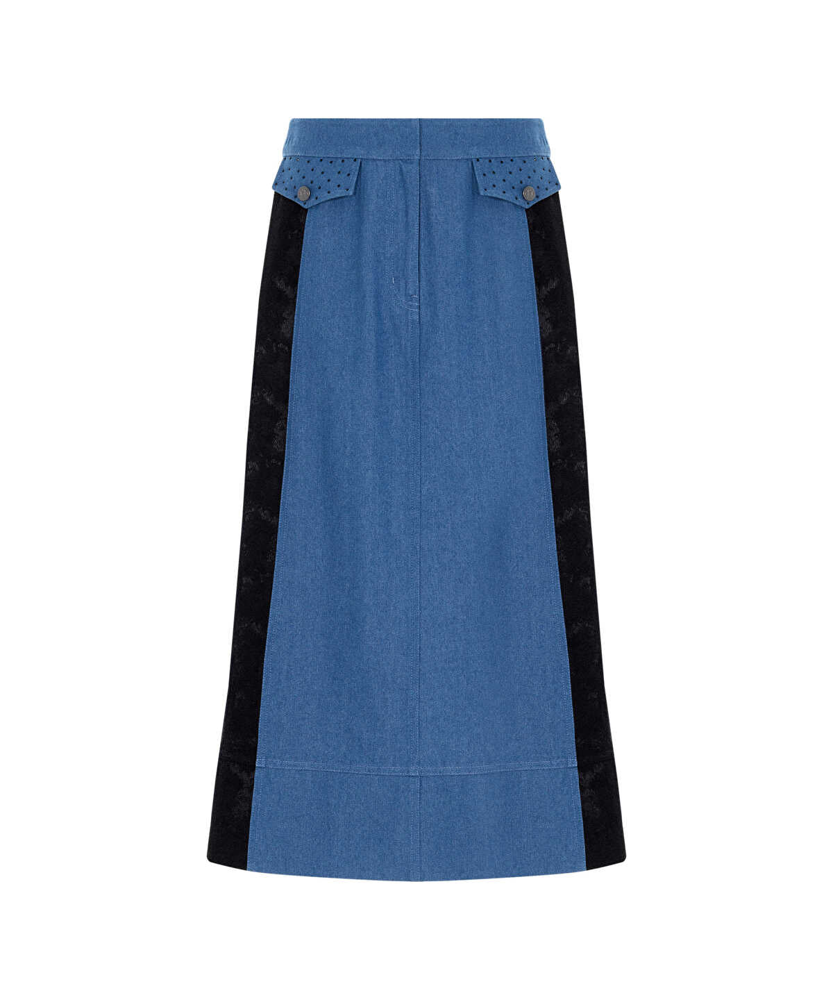 Zoomed Mixed Color-Block Skirt 