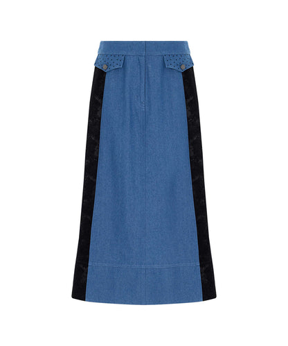 Mixed Color-Block Skirt 