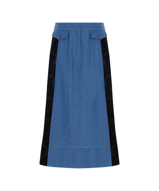 Mixed Color-Block Skirt 