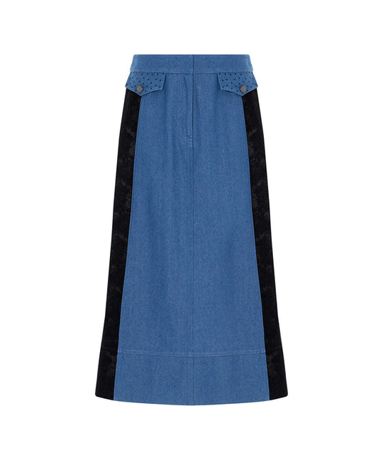 Mixed Color-Block Skirt 