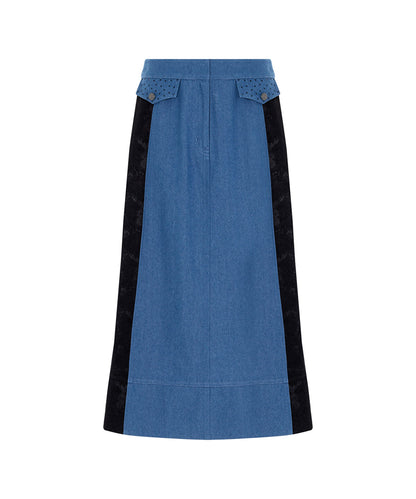 Mixed Color-Block Skirt 