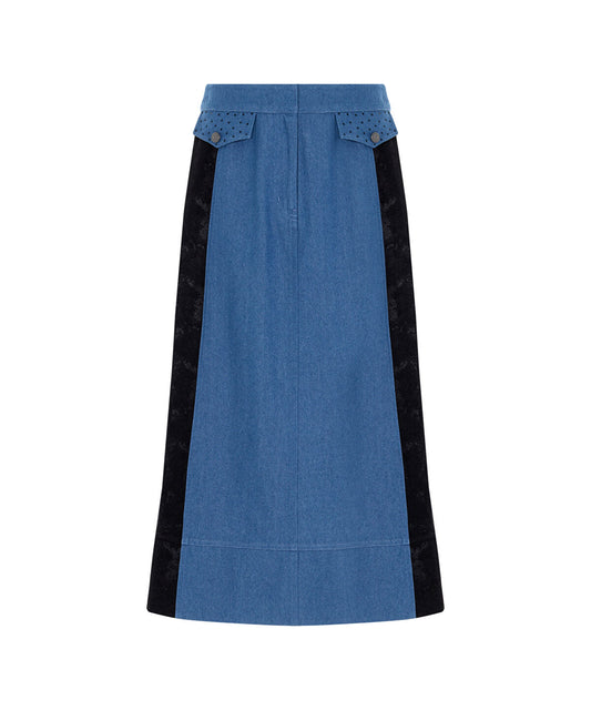 Mixed Color-Block Skirt 