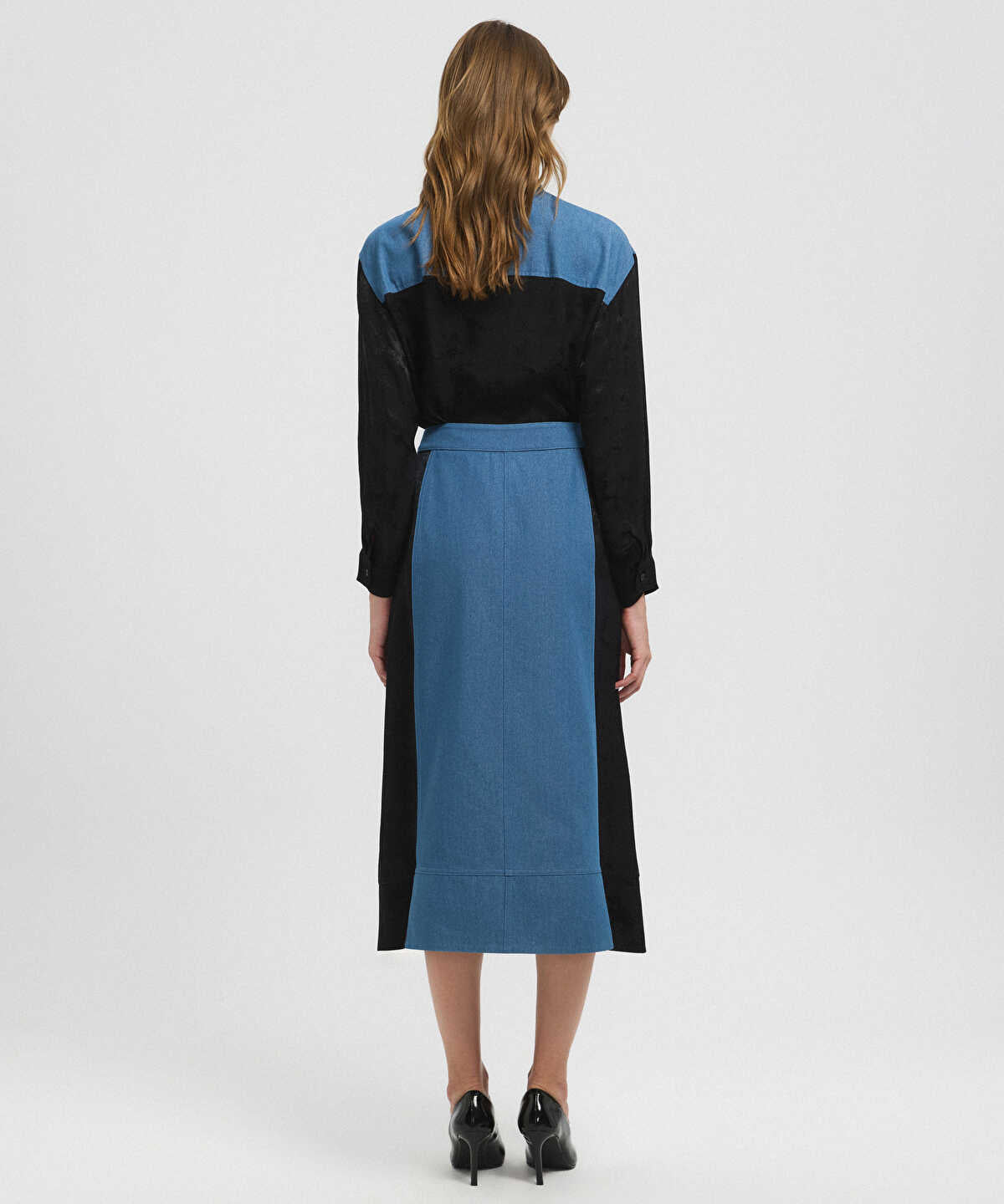 Mixed Color-Block Skirt 