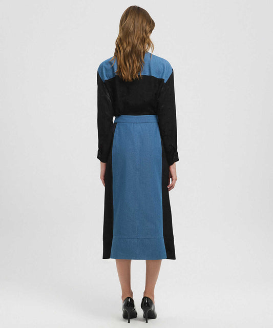 Mixed Color-Block Skirt 