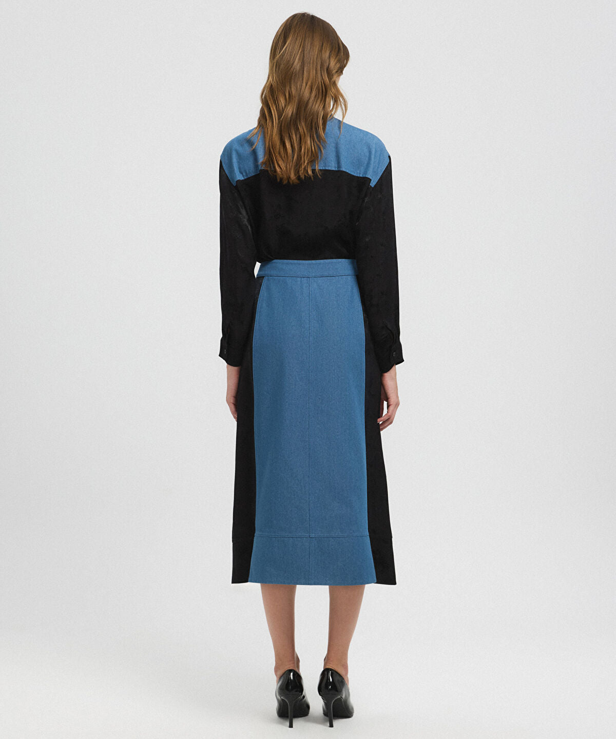 Zoomed Mixed Color-Block Skirt 